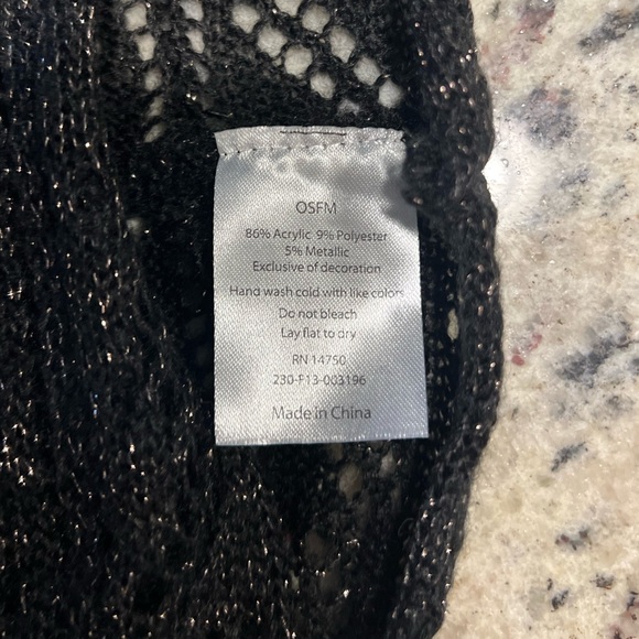 Infinity Scarf, Black Glittery Infinity Scarf - Picture 2 of 5